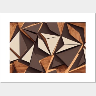 Wooden abstract triangle background Posters and Art